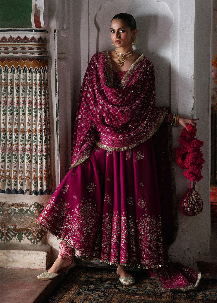 Hussain Rehar Unstitched Embroidered Korean Silk 3 Piece Suit HR26UW D-834 Gulpanra - Wedding Collection