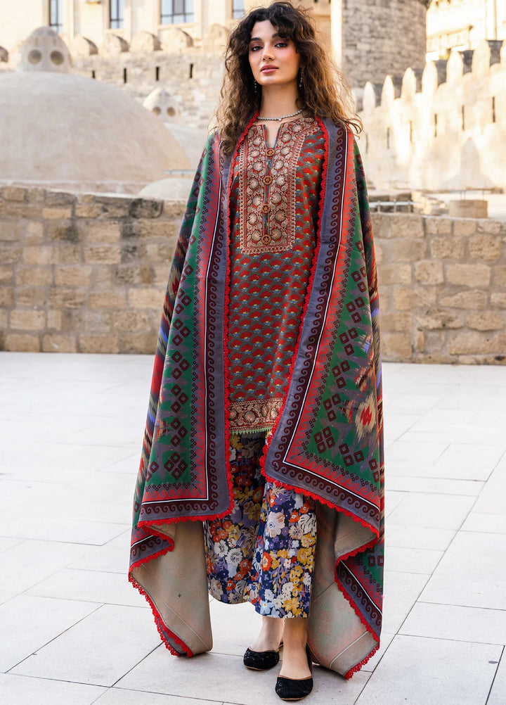 Meerak Pret Embroidered Khaddar 3 Piece Ornate - Winter Collection