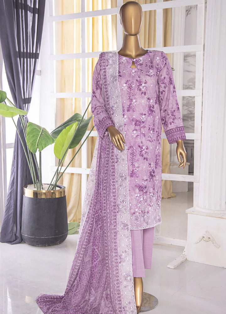 Hz Textiles Chikankari Embroidered Khaddar Suits Unstitched 3 Piece KEC 108 - Winter Collection