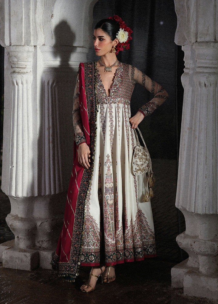 Hussain Rehar Unstitched Embroidered Korean Silk 3 Piece Suit HR26UW D-839 Madhu Bala - Wedding Collection