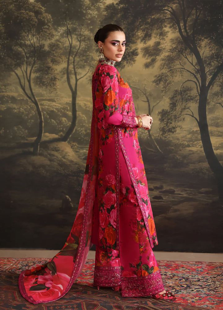 Rehana by Humjoli Pret Embroidered Lawn 3 Piece Pink Rose - Festive Collection