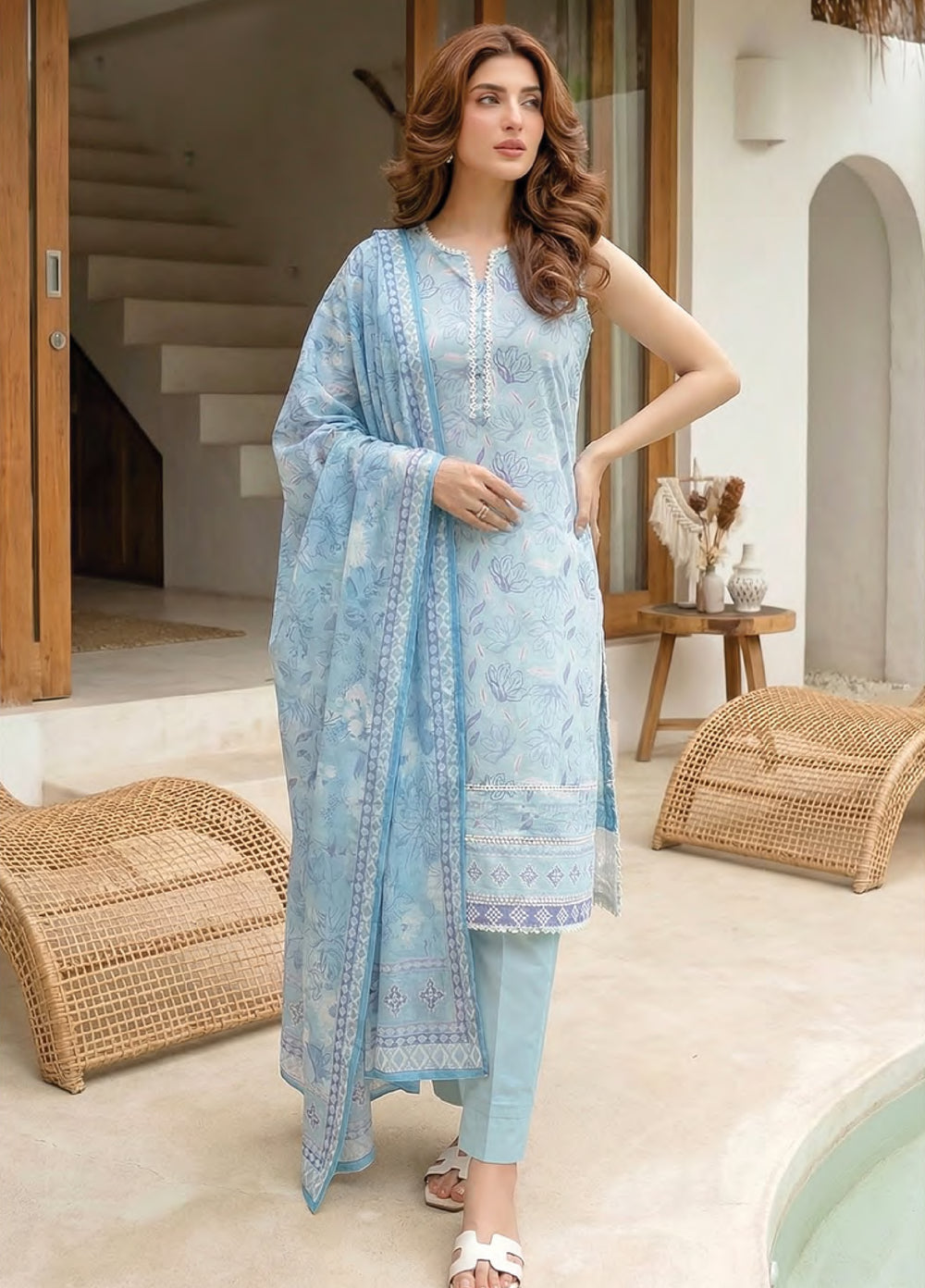 Summer Prints by Lakhany Unstitched Printed Lawn 3 Piece Suit LSM26USP LG-SG-0105 - Summer Collection