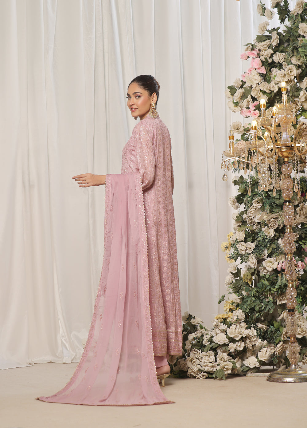 Rasm e Henna by Al Siyaab RTW Embroidered Chiffon 3 Piece Suit Noor e Nazakat Lavender - Festive Collection