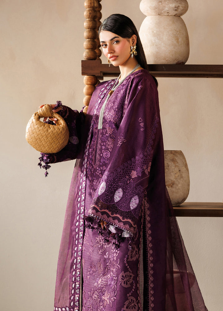 Baroque Unstitched Embroidered Lawn 3 Piece Suit BQ26ULE EL26-D02 - Eid Collection