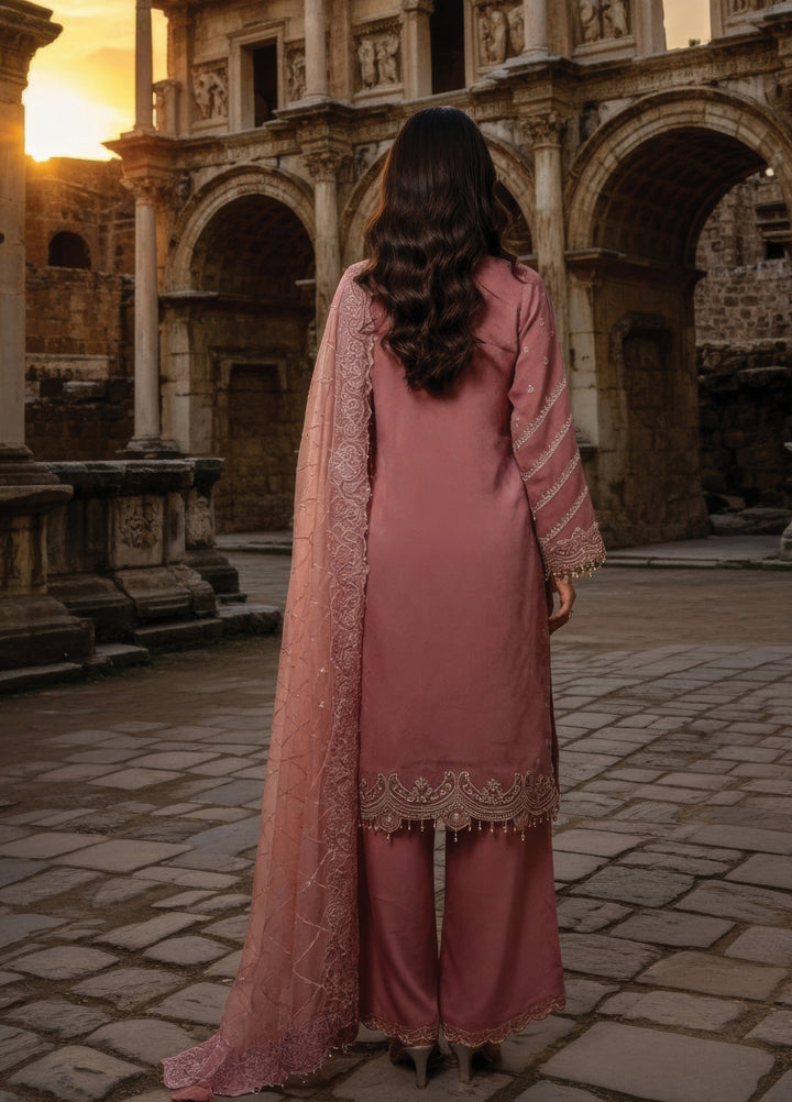 Mehr-E-Mah by Imrozia Premium Pret Embroidered Bamber Chiffon 3 Piece I-247 Aysel - Festive Collection