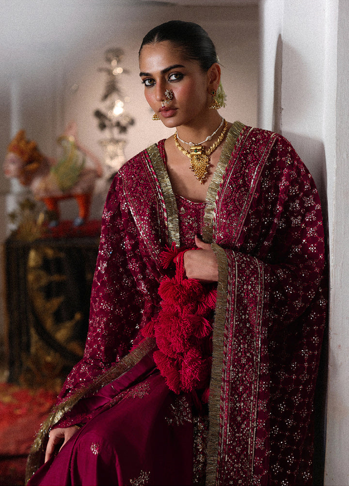 Hussain Rehar Unstitched Embroidered Korean Silk 3 Piece Suit HR26UW D-834 Gulpanra - Wedding Collection