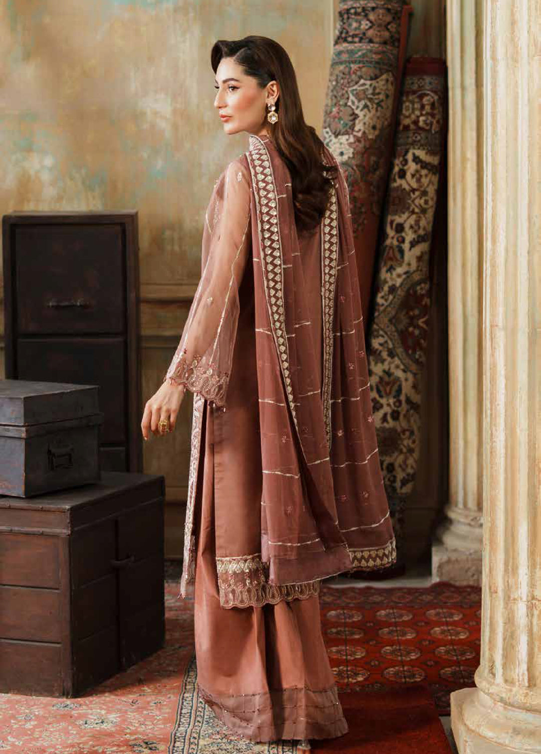 Zurgul by Zebtan Embroidered Organza Suits Unstitched 3 Piece ZB25ZF ZG-08 - Formals Collection