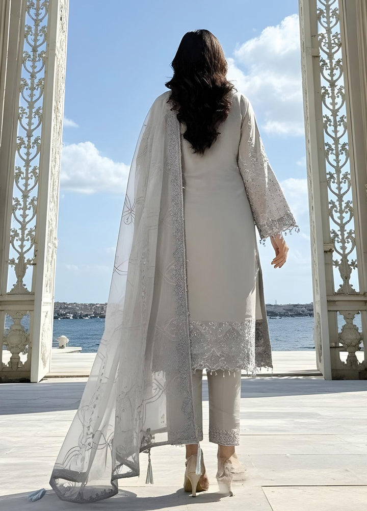 Mehr-E-Mah by Imrozia Premium Pret Embroidered Bamber Chiffon 3 Piece I-248 Feray - Festive Collection