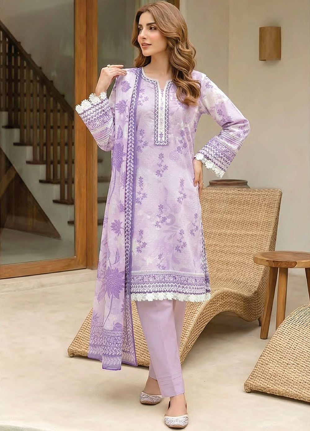 Summer Prints by Lakhany Unstitched Printed Lawn 3 Piece Suit LSM26USP LG-RL-0445 - Summer Collection
