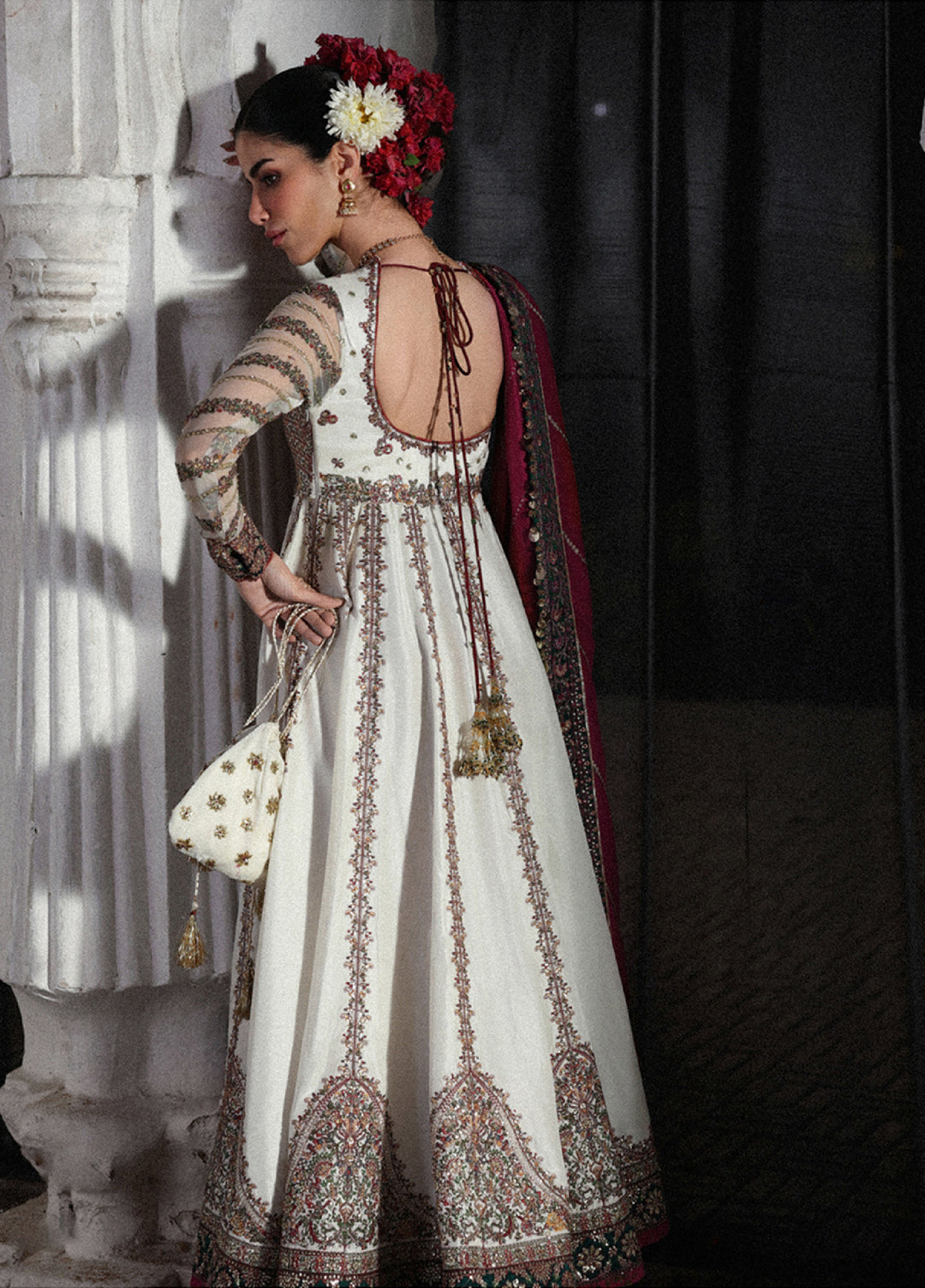 Hussain Rehar Unstitched Embroidered Korean Silk 3 Piece Suit HR26UW D-839 Madhu Bala - Wedding Collection