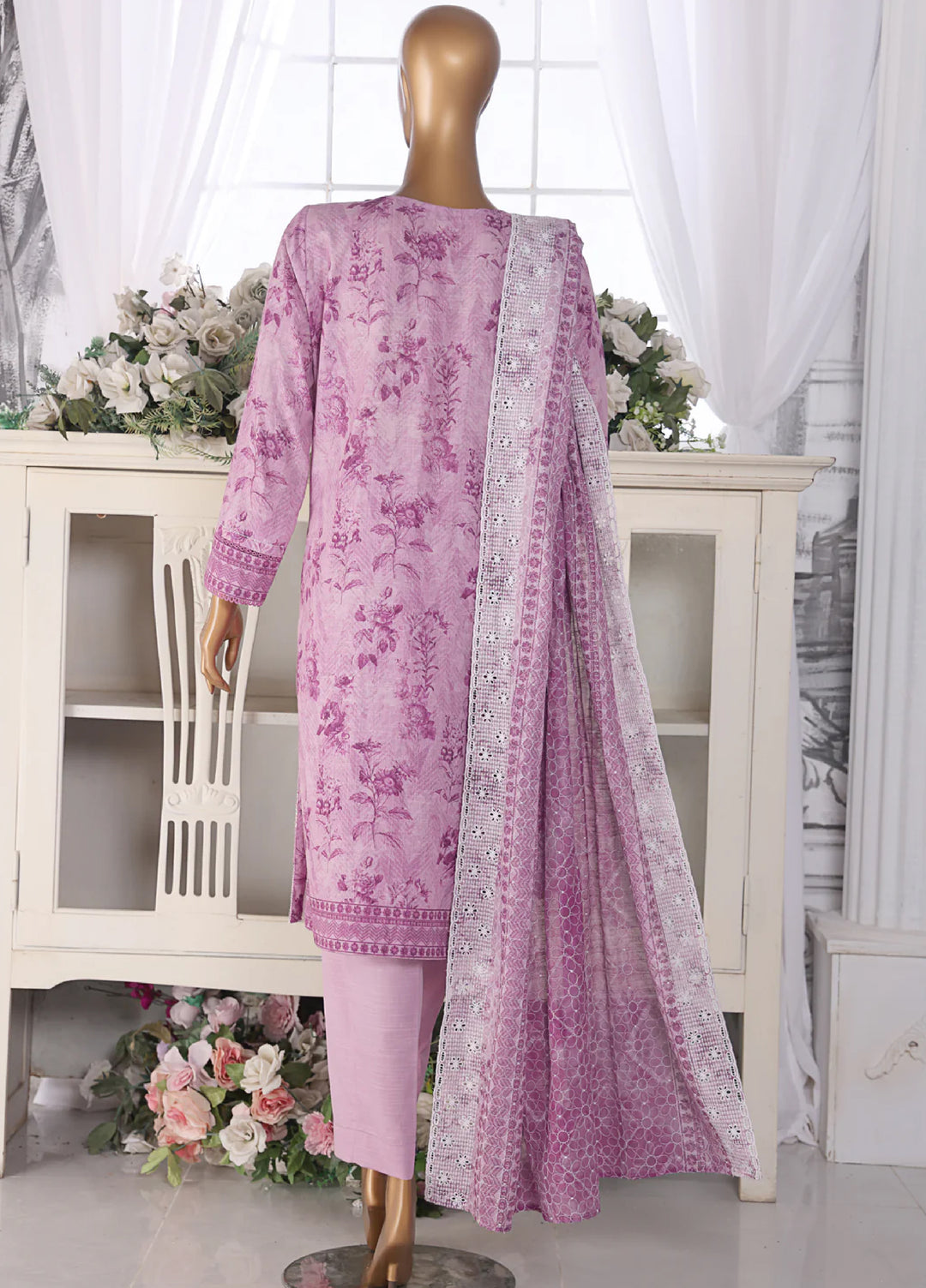 Hz Textiles Chikankari Embroidered Khaddar Suits Unstitched 3 Piece KEC 108 - Winter Collection