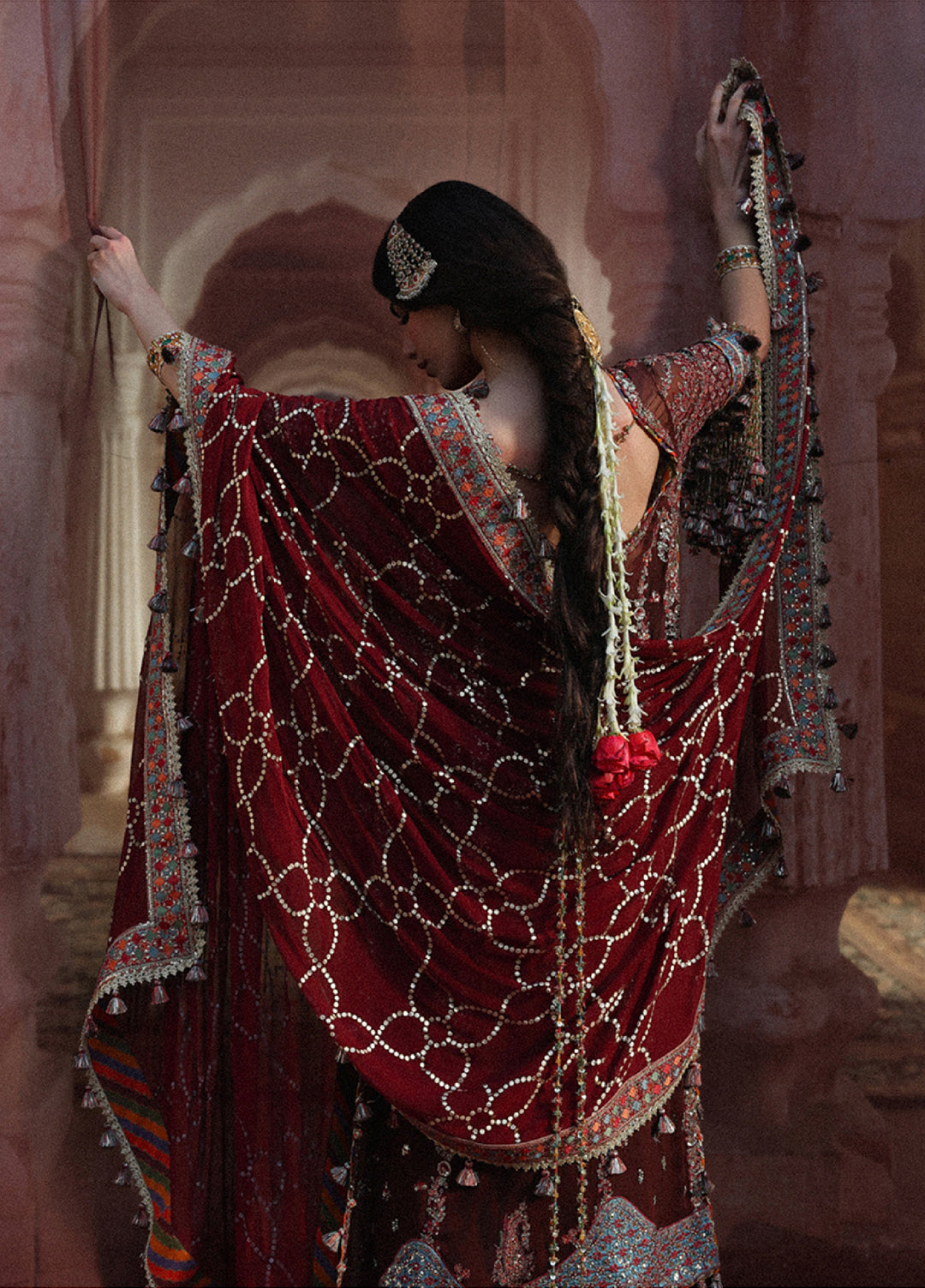 Hussain Rehar Unstitched Embroidered Chiffon 3 Piece Suit HR26UW D-832 Apsara - Wedding Collection
