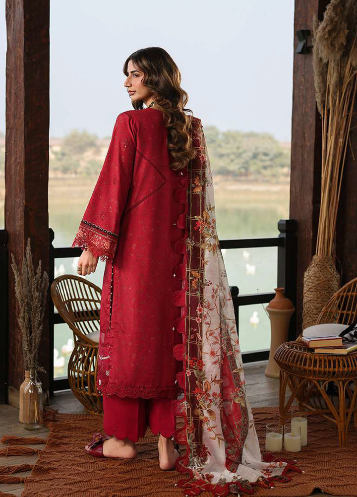 Sardinia Unstitched Embroidered Lawn 3 Piece Suit SRD26ULF D-8 POPPY - Festive Collection