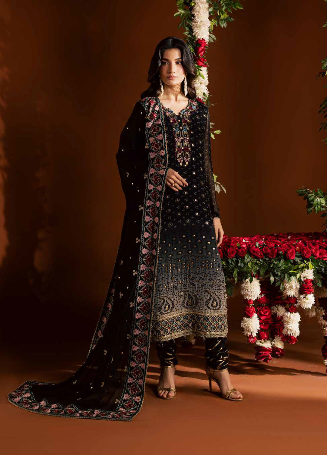 Mukeshkari by Nureh Unstitched Embroidered Chiffon 3 Piece Suit NU26UM MK- 24 - Festive Collection