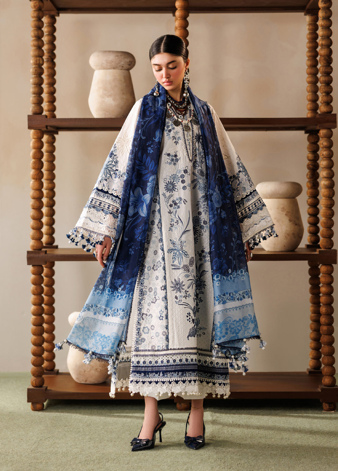 Baroque Unstitched Embroidered Lawn 3 Piece Suit BQ26ULE EL26-D06 - Eid Collection