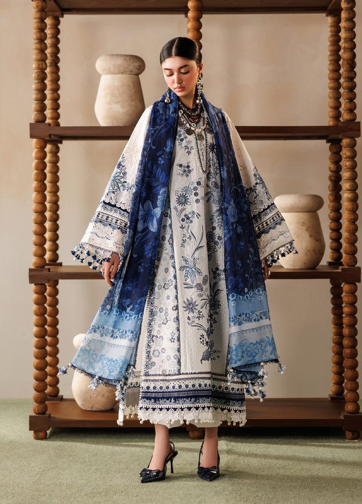 Baroque Unstitched Embroidered Lawn 3 Piece Suit BQ26ULE EL26-D06 - Eid Collection