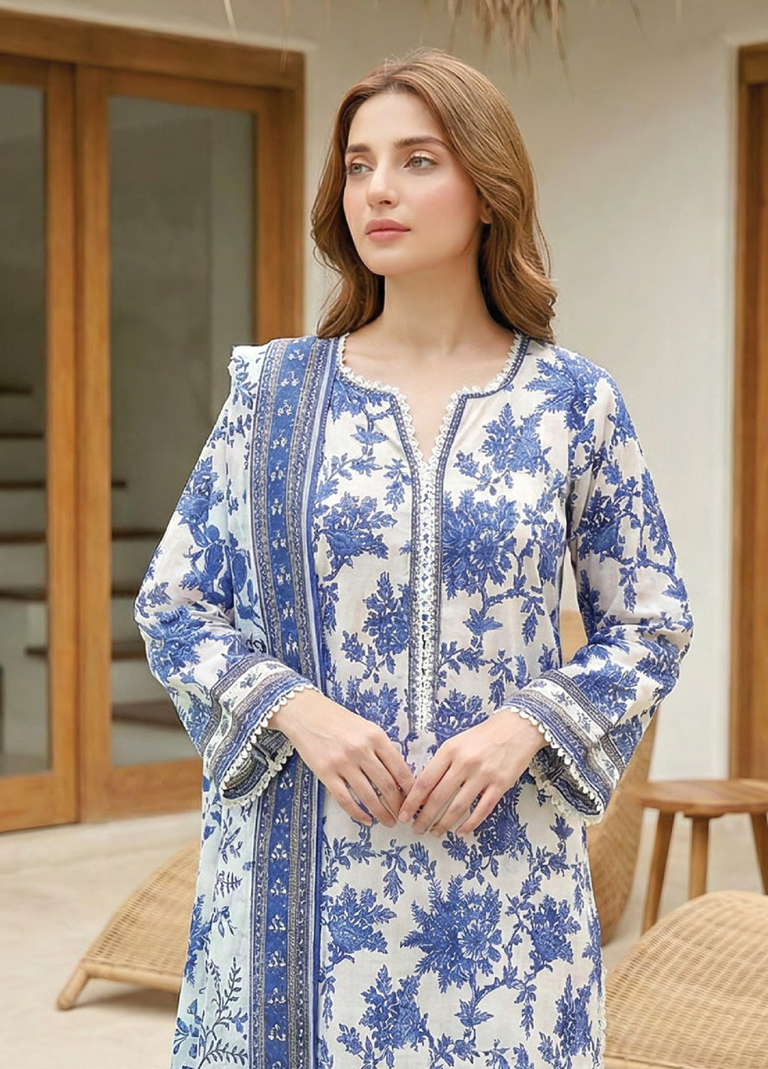 Summer Prints by Lakhany Unstitched Printed Lawn 3 Piece Suit LSM26USP LG-MM-1030 - Summer Collection
