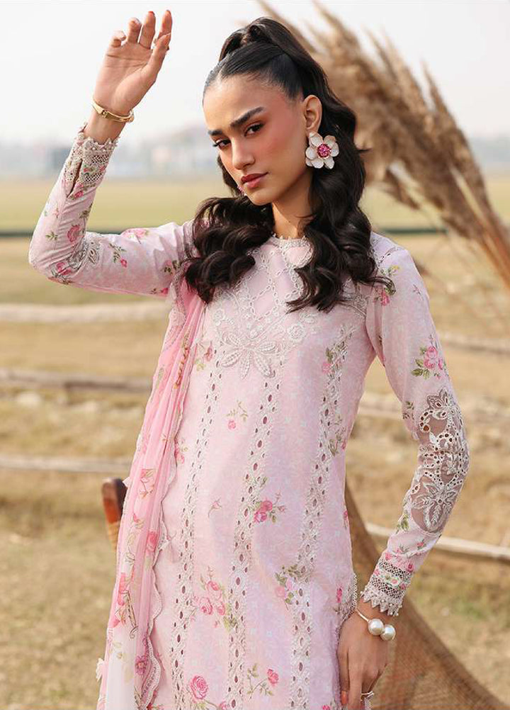 Sardinia Unstitched Embroidered Lawn 3 Piece Suit SRD26ULF D-1 ROSE BUD - Festive Collection
