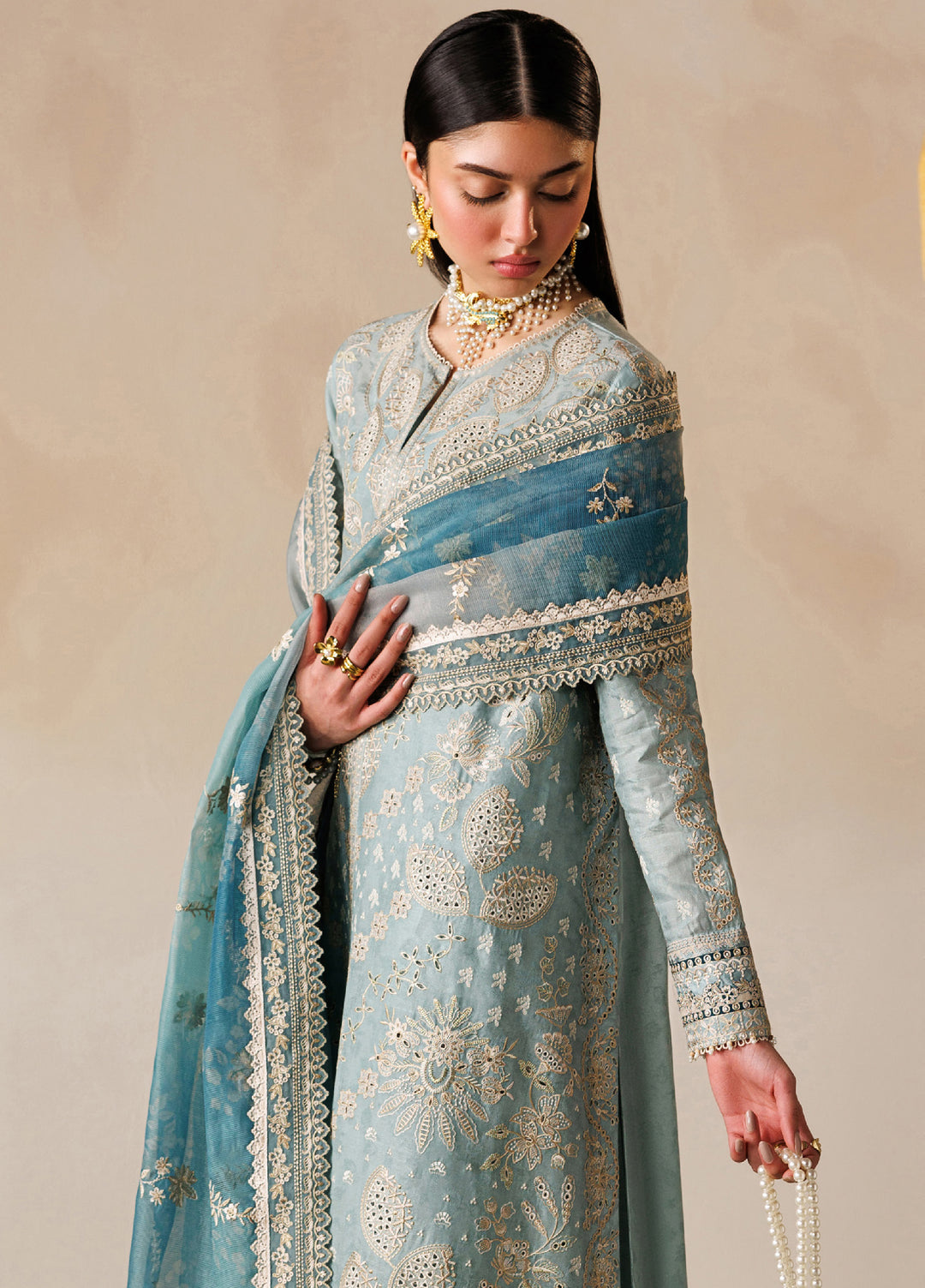 Baroque Unstitched Embroidered Lawn 3 Piece Suit BQ26ULE EL26-D01 - Eid Collection