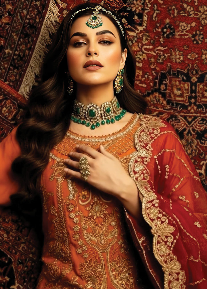 Mehr-E-Mah by Imrozia Premium Pret Embroidered Bamber Chiffon 3 Piece I-244 Esmara - Festive Collection