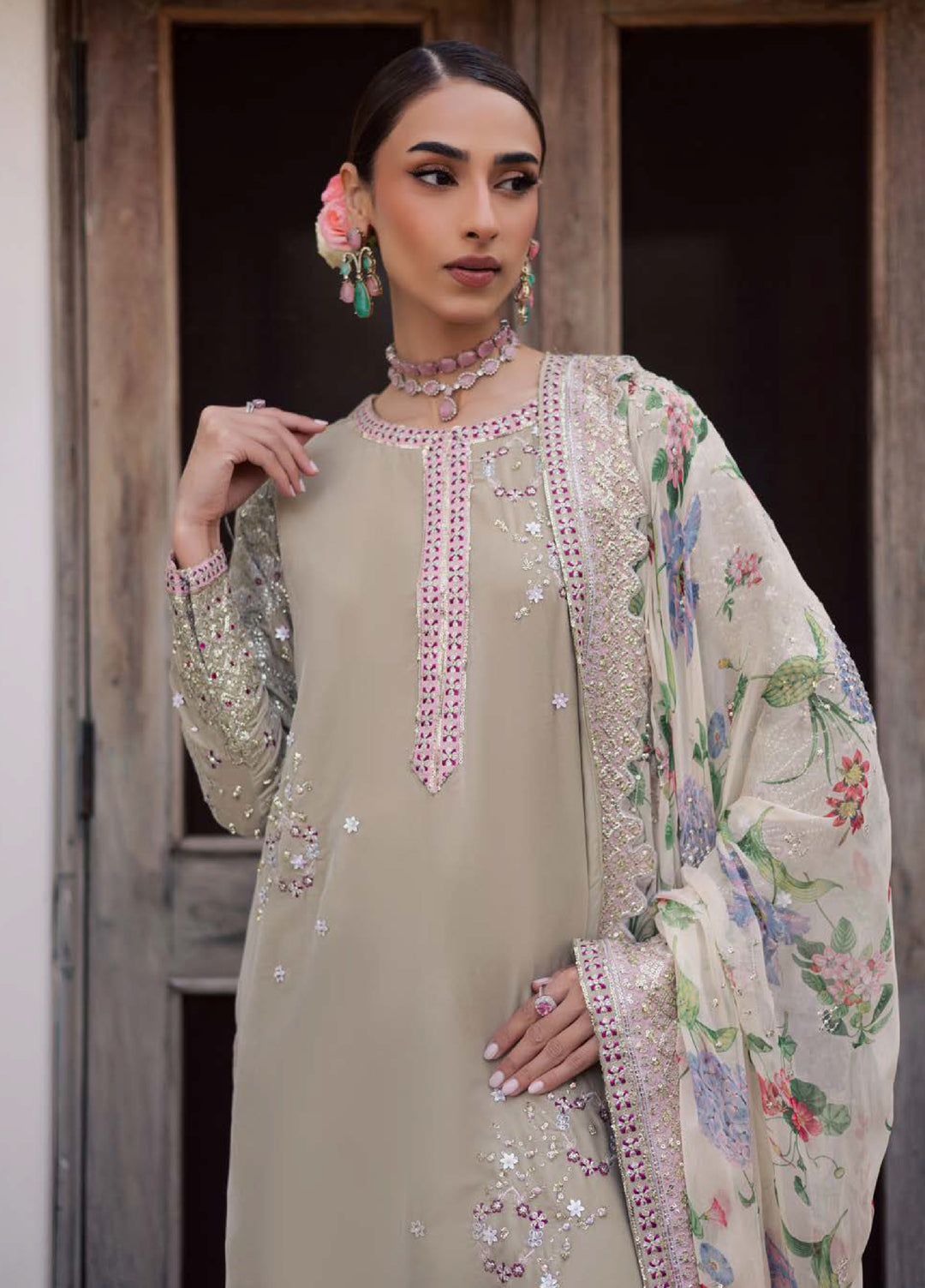 Maya by Nureh Unstitched Velvet Embroidered 3 Piece Suits NU25MV NW-119 - Festive Collection