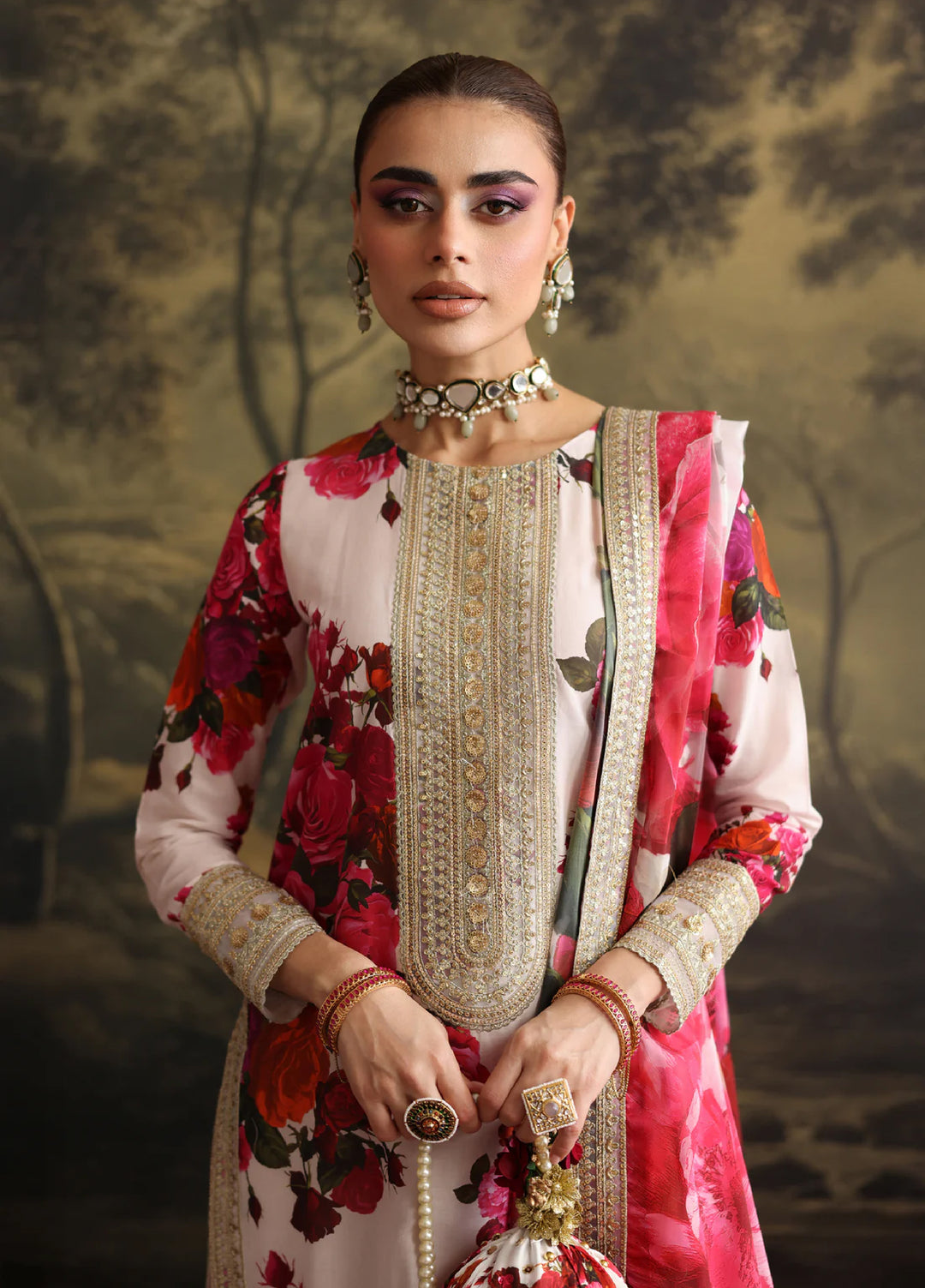 Rehana by Humjoli Pret Embroidered Lawn 3 Piece White Shine - Festive Collection