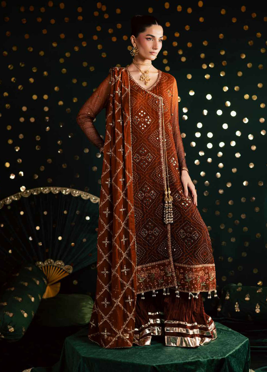 Mukeshkari by Nureh Unstitched Embroidered Chiffon 3 Piece Suit NU26UM MK- 19 - Festive Collection