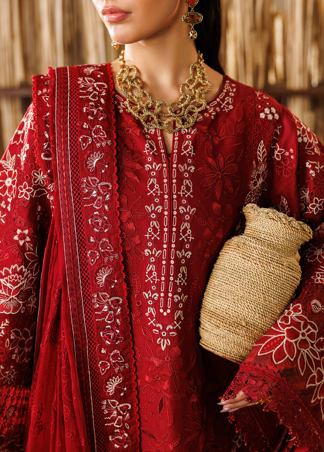 Baroque Unstitched Embroidered Lawn 3 Piece Suit BQ26ULE EL26-D05 - Eid Collection