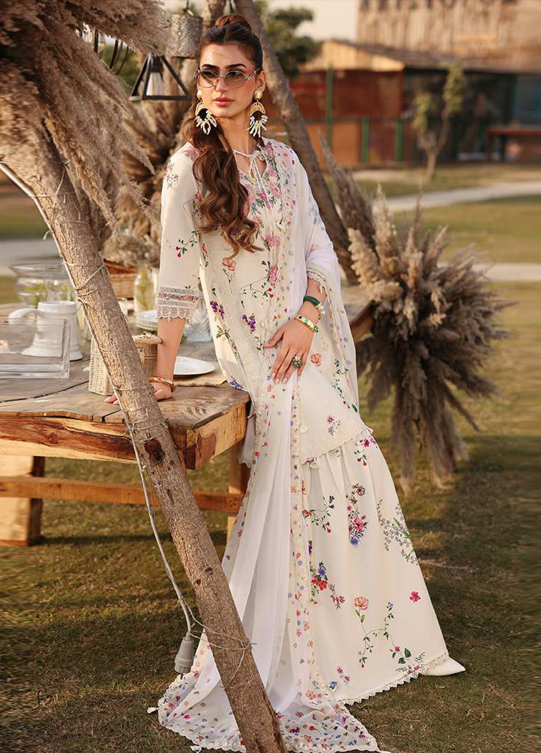 Sardinia Unstitched Embroidered Lawn 3 Piece Suit SRD26ULF D-9 WILD FLOWER - Festive Collection