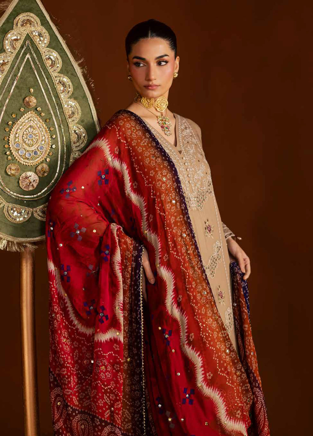 Mukeshkari by Nureh Unstitched Embroidered Chiffon 3 Piece Suit NU26UM MK- 22 - Festive Collection