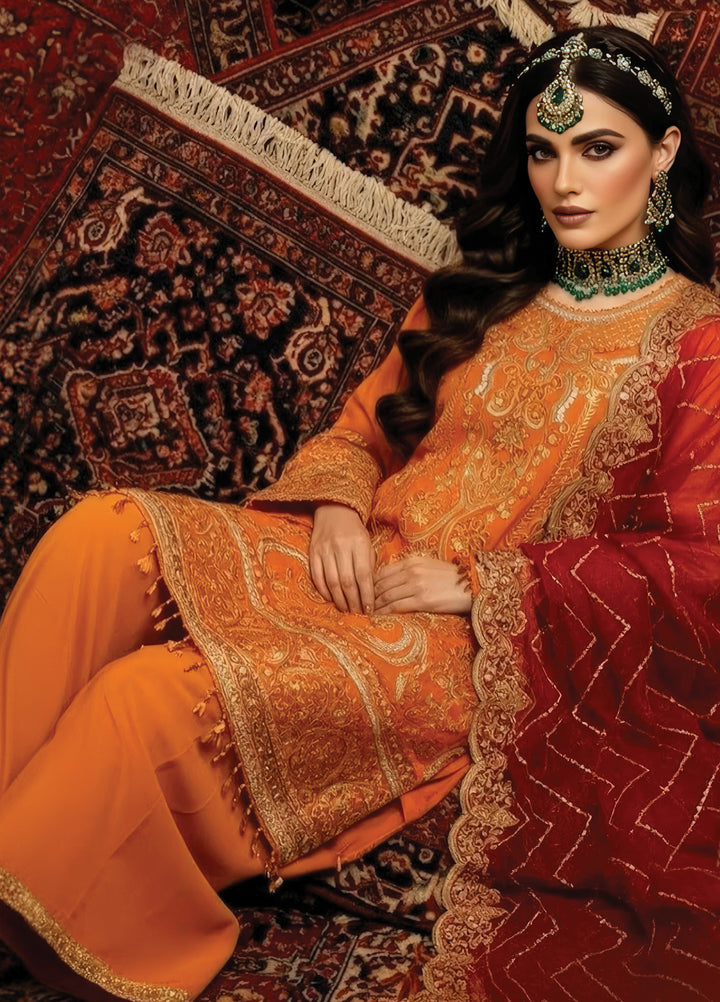 Mehr-E-Mah by Imrozia Premium Pret Embroidered Bamber Chiffon 3 Piece I-244 Esmara - Festive Collection