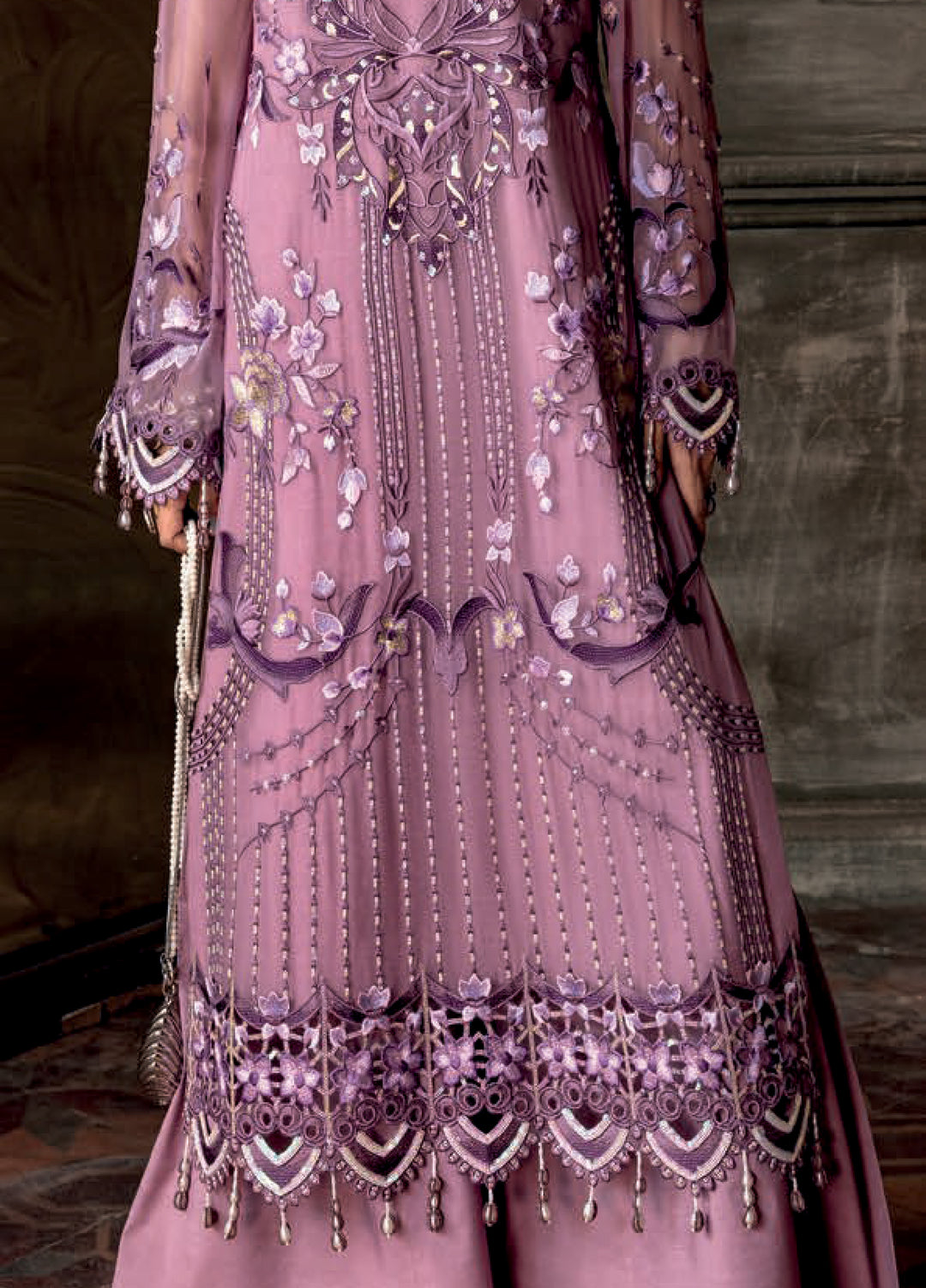 Aura by Zebtan Embroidered Chiffon Suits Unstitched 3 Piece ZB25AF AR-08 - Festive Collection