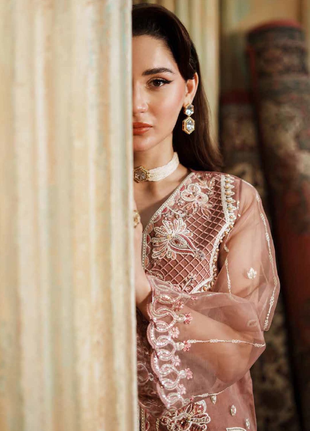 Zurgul by Zebtan Embroidered Organza Suits Unstitched 3 Piece ZB25ZF ZG-08 - Formals Collection