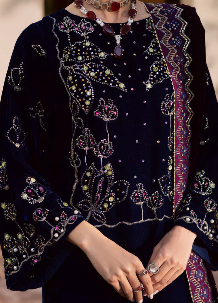 Maya by Nureh Unstitched Velvet Embroidered 3 Piece Suits NU25MV NW-116 - Festive Collection
