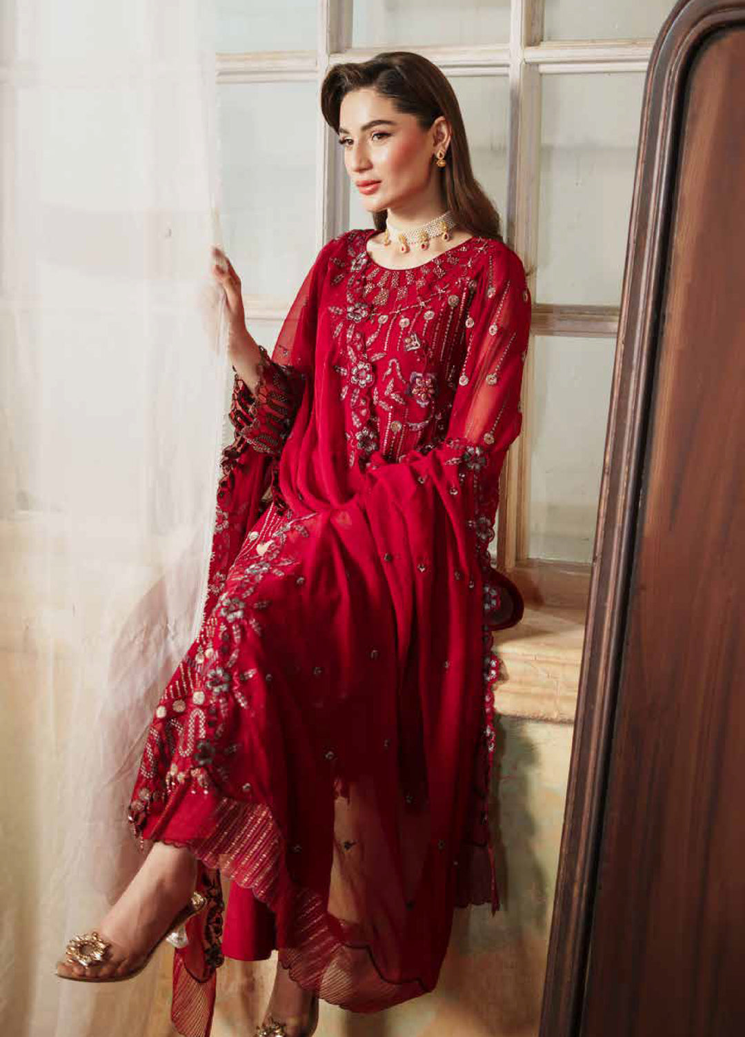 Zurgul by Zebtan Embroidered Chiffon Suits Unstitched 3 Piece ZB25ZF ZG-05 - Formals Collection