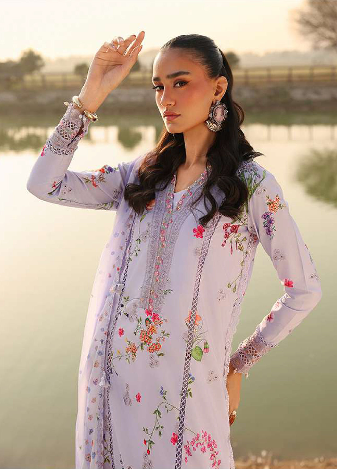 Sardinia Unstitched Embroidered Lawn 3 Piece Suit SRD26ULF D-10 MEADOW - Festive Collection