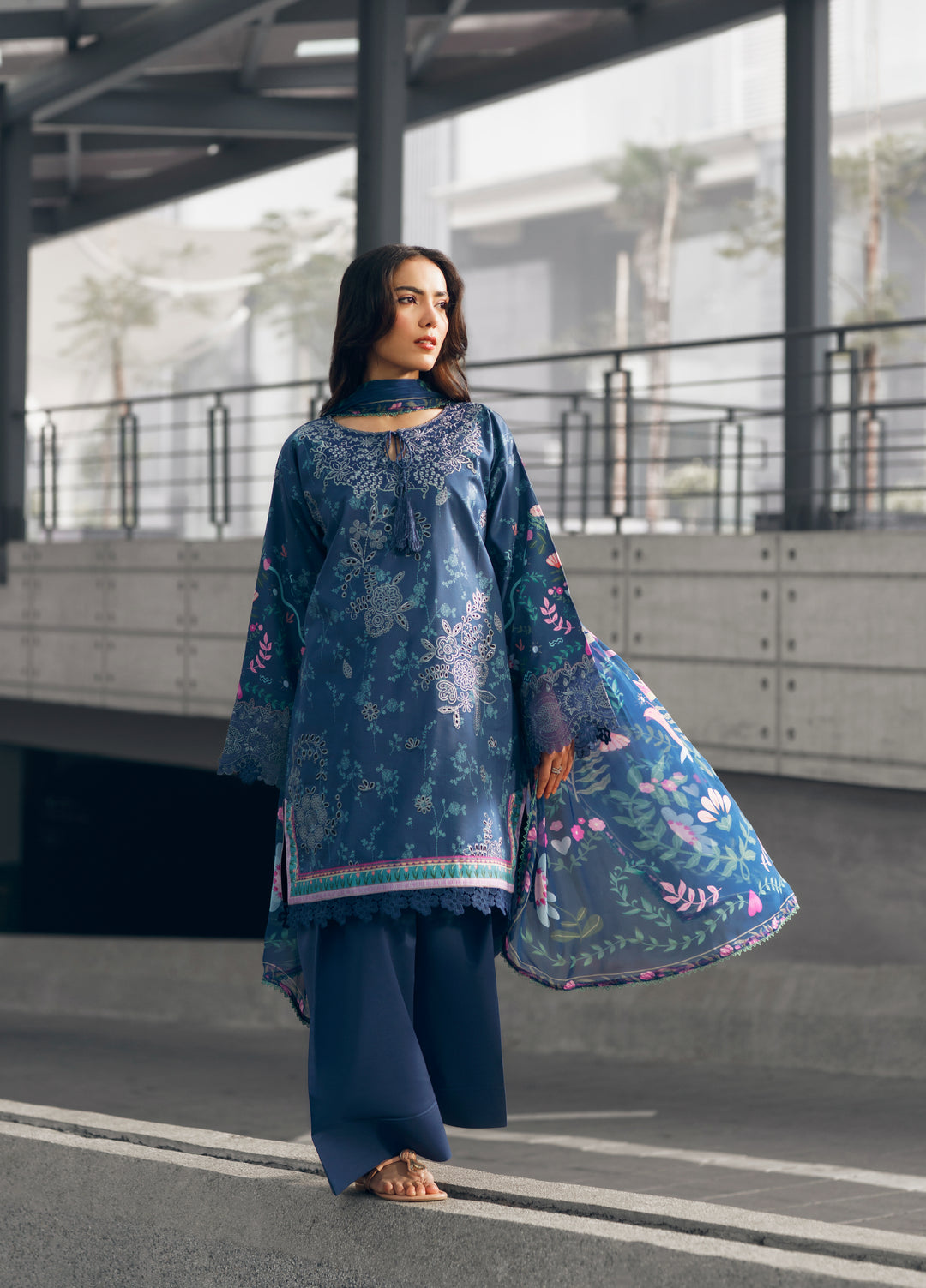 Zync by Florent Unstitched Embroidered Lawn 3 Piece Suit FL26ZU FZ-1A - Summer Collection