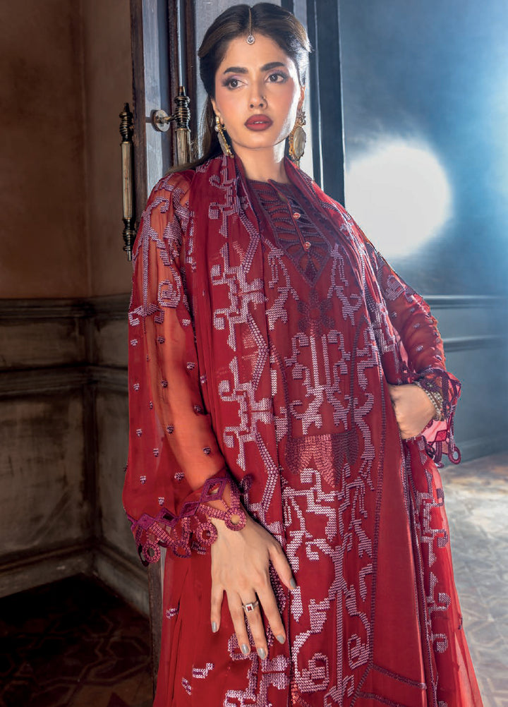Aura by Zebtan Embroidered Chiffon Suits Unstitched 3 Piece ZB25AF AR-07 - Festive Collection