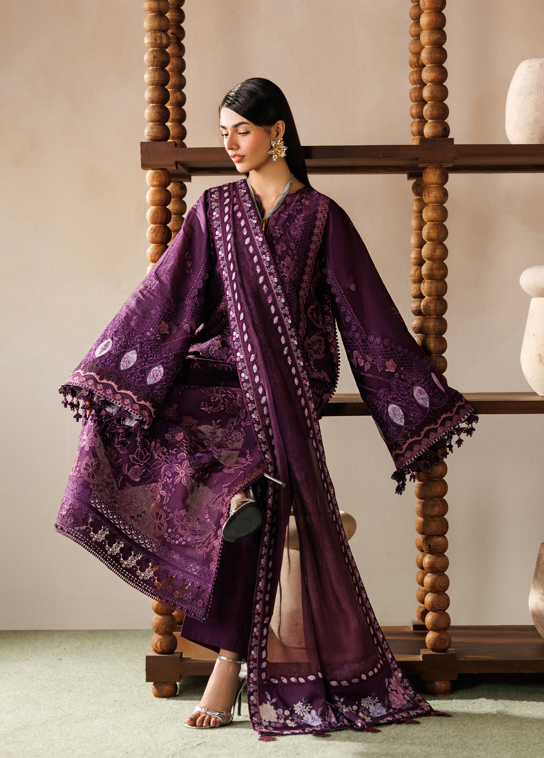 Baroque Unstitched Embroidered Lawn 3 Piece Suit BQ26ULE EL26-D02 - Eid Collection