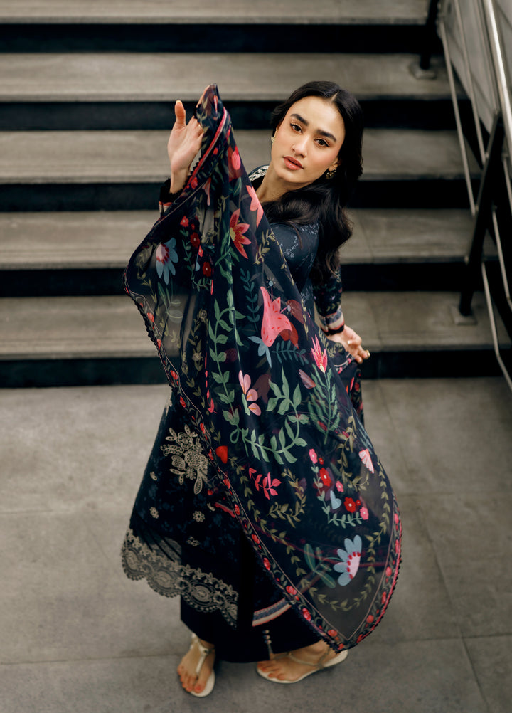 Zync by Florent Unstitched Embroidered Lawn 3 Piece Suit FL26ZU FZ-1B - Summer Collection