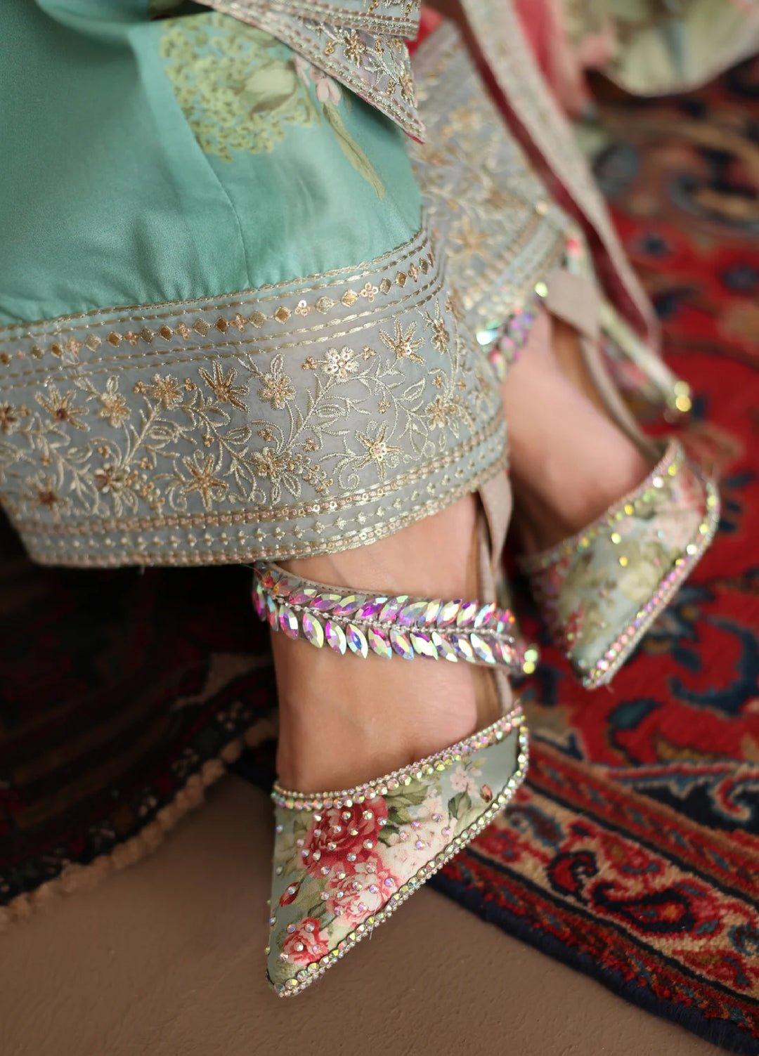 Rehana by Humjoli Pret Embroidered Lawn 3 Piece Aqua Pink - Festive Collection