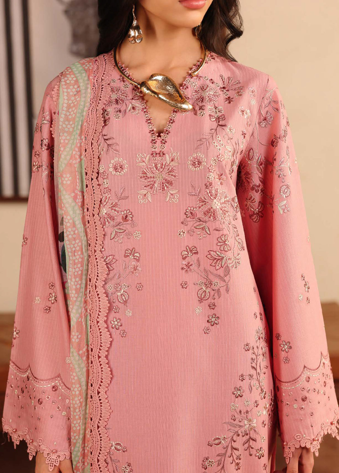 Raha by Nureh Unstitched Embroidered Lawn Doria 3 Piece Suit NU26ULR NE-249 - Summer Collection
