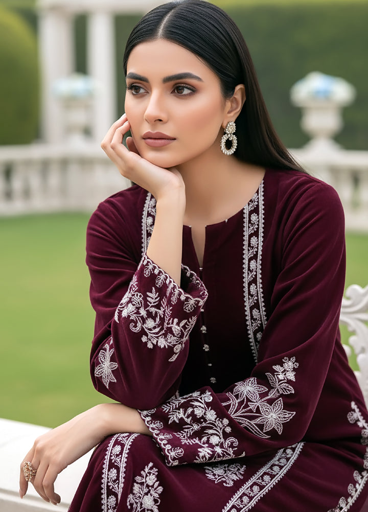 Lakhany Womens Pret Embroidered Velvet 1 Piece LG-RL-0336-W-EMB-1P - Festive Collection