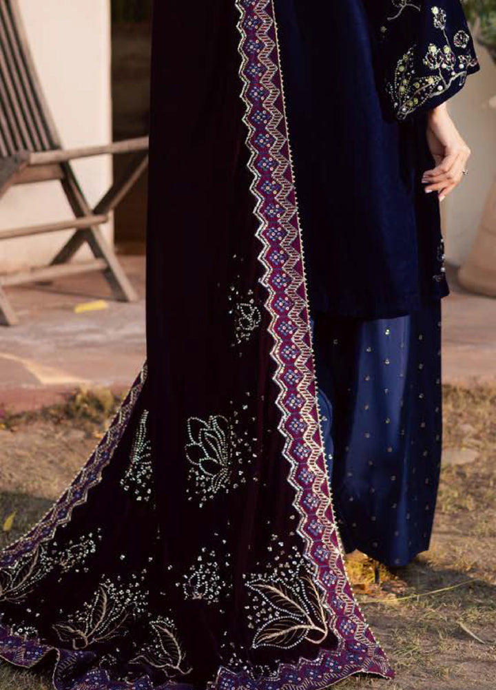 Maya by Nureh Unstitched Velvet Embroidered 3 Piece Suits NU25MV NW-116 - Festive Collection
