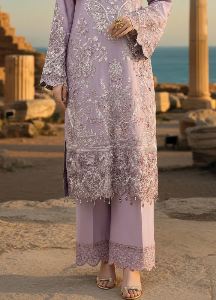 Mehr-E-Mah by Imrozia Premium Pret Embroidered Bamber Chiffon 3 Piece I-239 Ayluna - Festive Collection