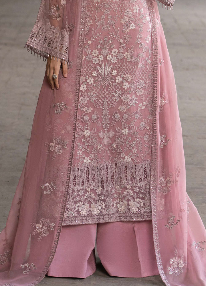 Humsafer by Lavish Premium Unstitched Embroidered Chiffon 3 Pcs Suit LVP26UH H-05 Floral Pink - Festive