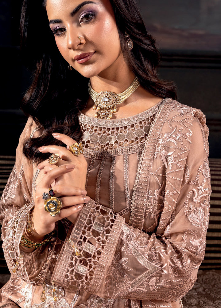 Aura by Zebtan Embroidered Chiffon Suits Unstitched 3 Piece ZB25AF AR-02 - Festive Collection