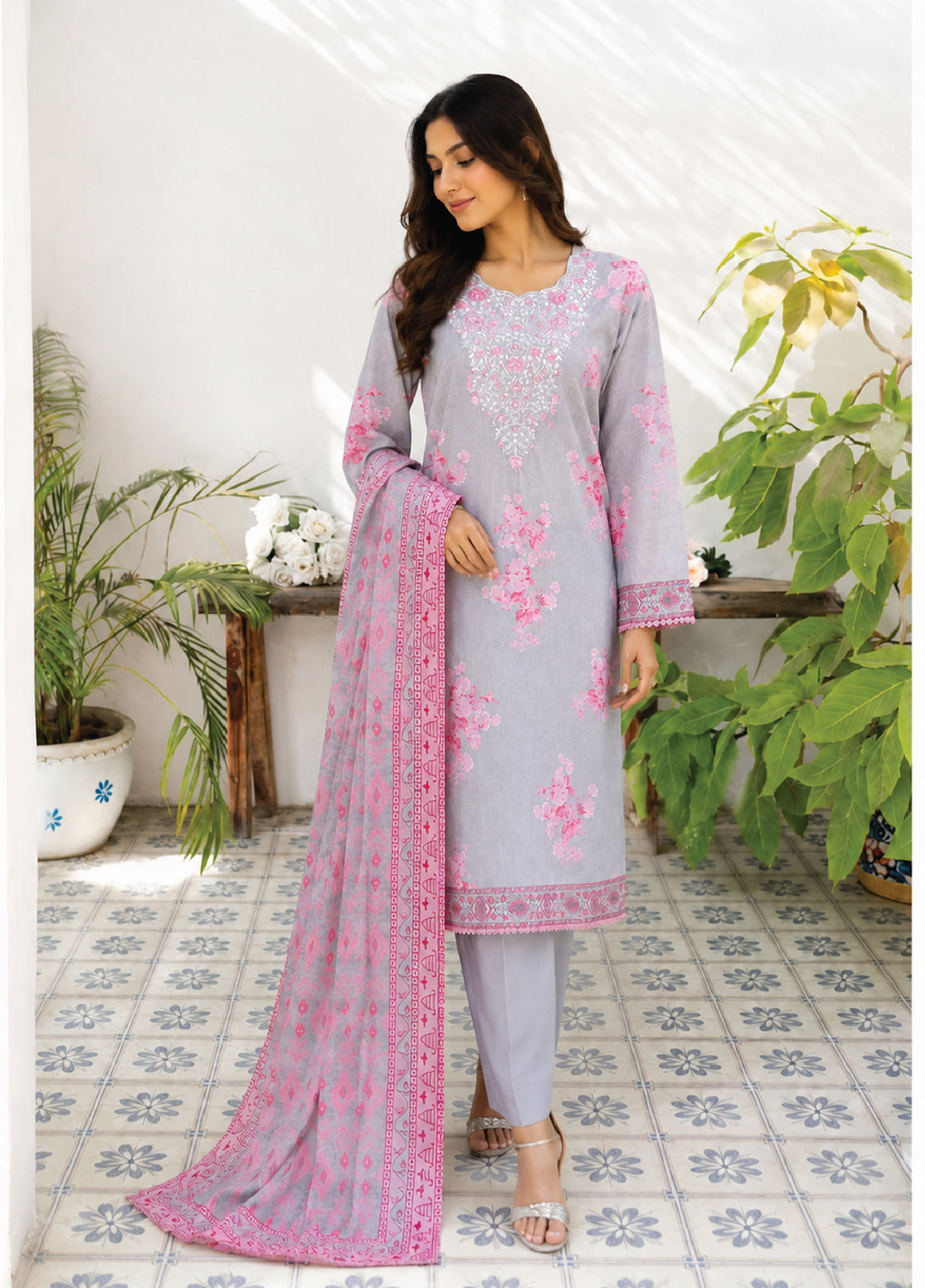 Daily Wear by HZ Textiles Unstitched Printed Lawn 3 Piece Suit PDW-1333 - Casual Collection