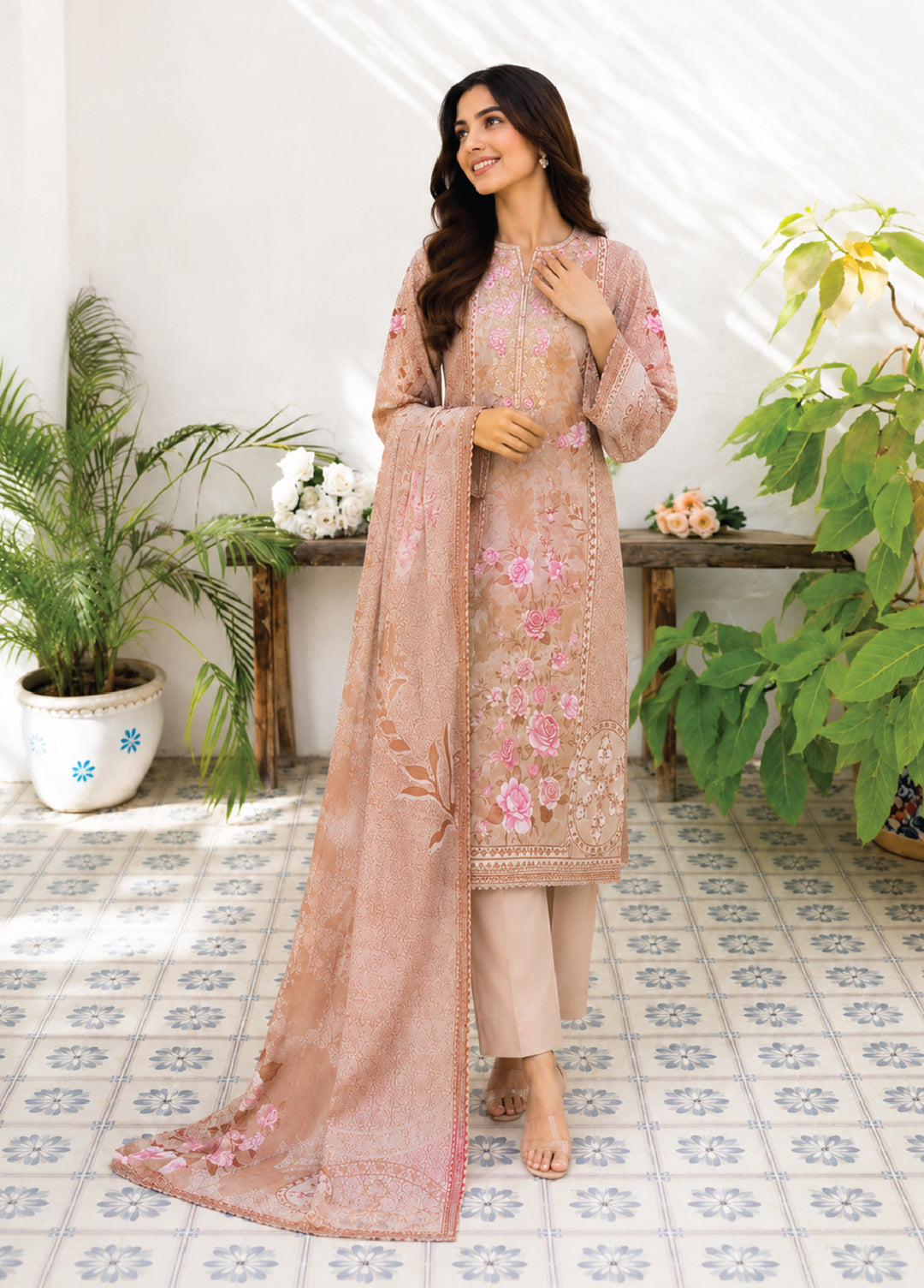 Daily Wear by HZ Textiles Unstitched Printed Lawn 3 Piece Suit PDW-1334 - Casual Collection