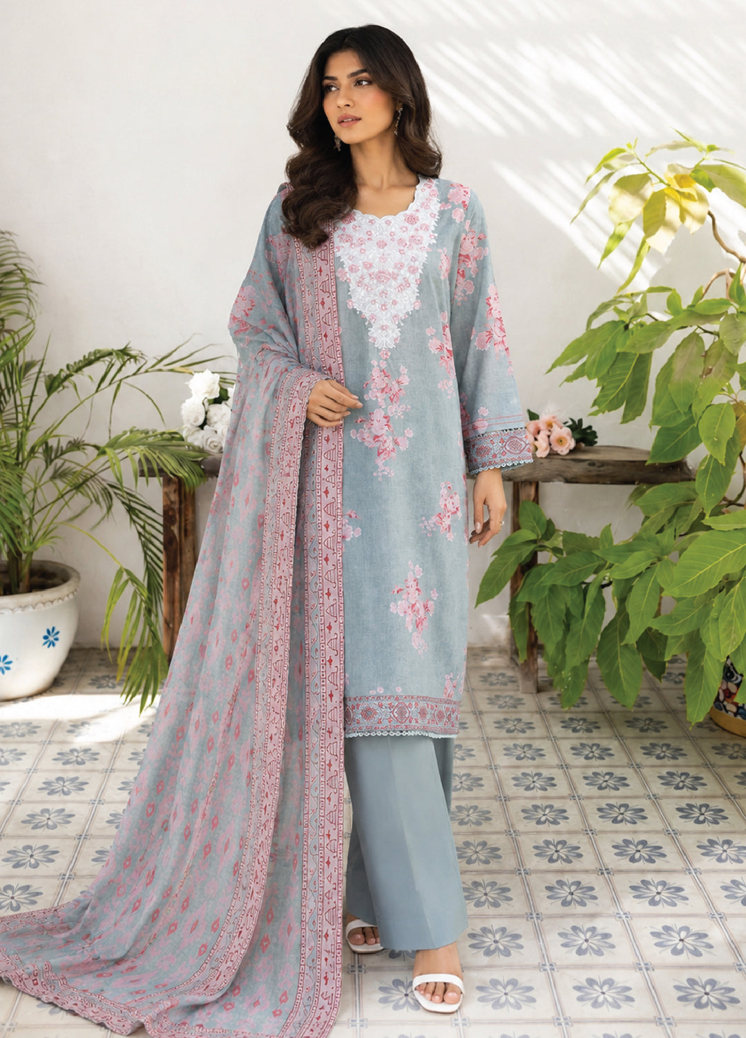 Daily Wear by HZ Textiles Unstitched Printed Lawn 3 Piece Suit PDW-1335 - Casual Collection